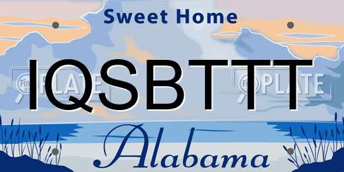 IQSBTTT Alabama License Plate