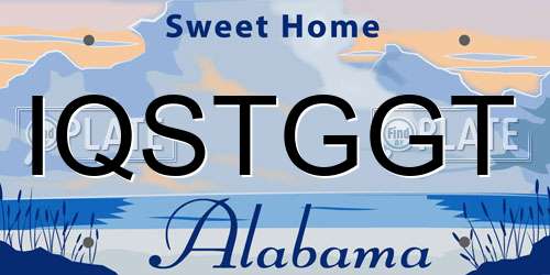 IQSTGGT Alabama License Plate