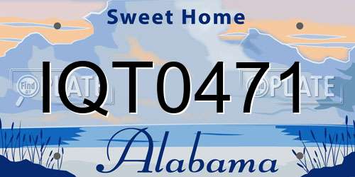 IQT0471 Alabama License Plate