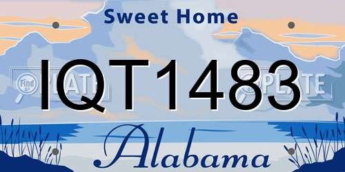 IQT1483 Alabama License Plate