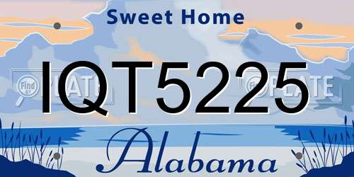 IQT5225 Alabama License Plate