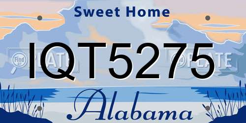 IQT5275 Alabama License Plate