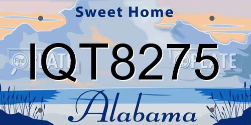 IQT8275 Alabama License Plate