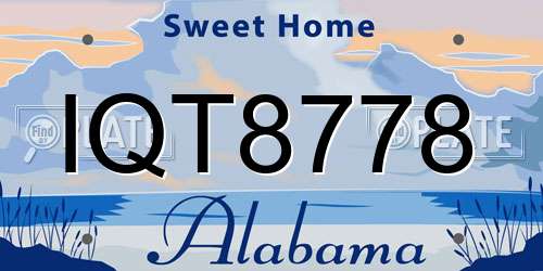 IQT8778 Alabama License Plate