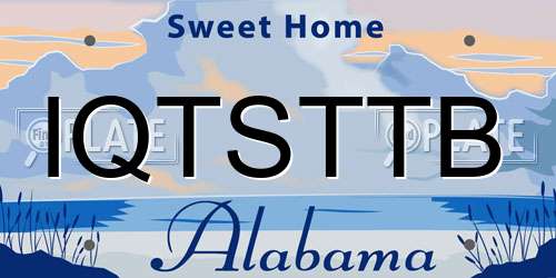 IQTSTTB Alabama License Plate