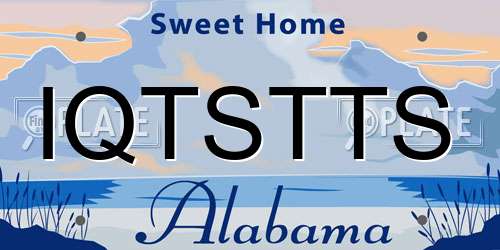 IQTSTTS Alabama License Plate