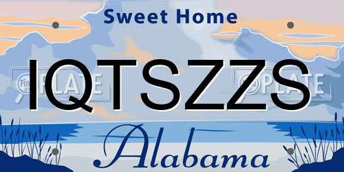 IQTSZZS Alabama License Plate