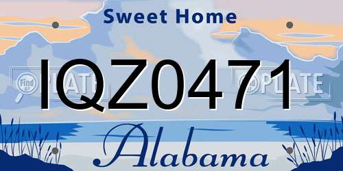 IQZ0471 Alabama License Plate