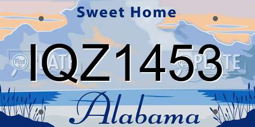 IQZ1453 Alabama License Plate