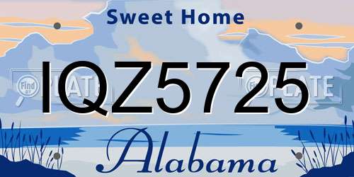 IQZ5725 Alabama License Plate