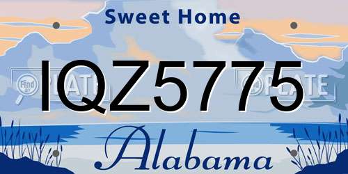 IQZ5775 Alabama License Plate