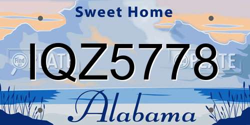 IQZ5778 Alabama License Plate