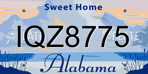 IQZ8775 Alabama License Plate