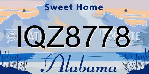 IQZ8778 Alabama License Plate