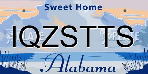IQZSTTS Alabama License Plate