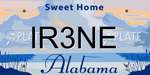 IR3NE Alabama License Plate