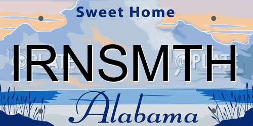 IRNSMTH Alabama License Plate