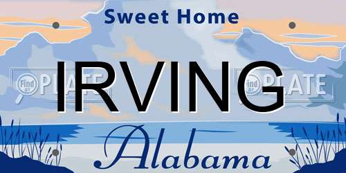 IRVING Alabama License Plate