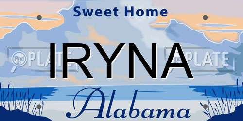IRYNA Alabama License Plate