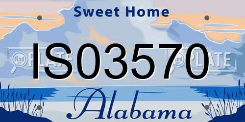 IS03570 Alabama License Plate