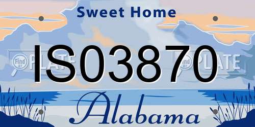 IS03870 Alabama License Plate