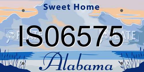 IS06575 Alabama License Plate