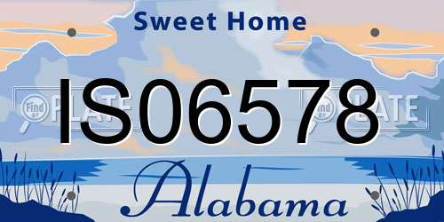 IS06578 Alabama License Plate