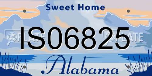 IS06825 Alabama License Plate