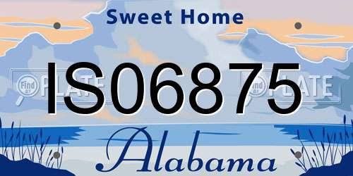 IS06875 Alabama License Plate
