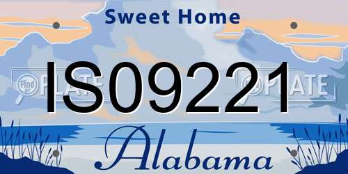 IS09221 Alabama License Plate