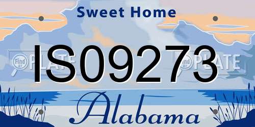 IS09273 Alabama License Plate