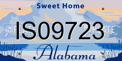 IS09723 Alabama License Plate