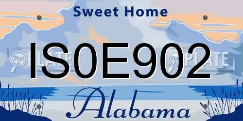IS0E902 Alabama License Plate