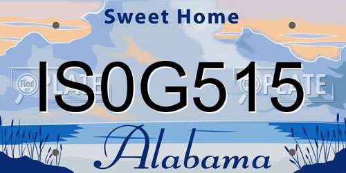 IS0G515 Alabama License Plate