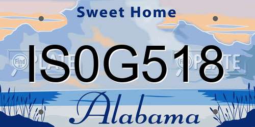 IS0G518 Alabama License Plate