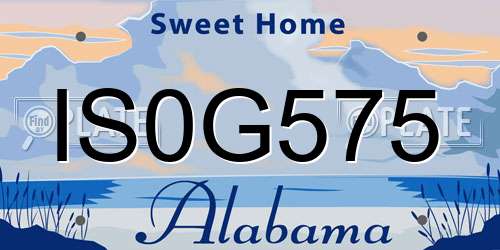 IS0G575 Alabama License Plate