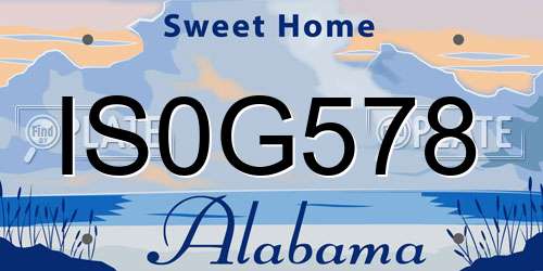 IS0G578 Alabama License Plate