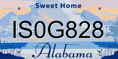 IS0G828 Alabama License Plate