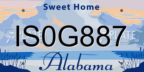 IS0G887 Alabama License Plate