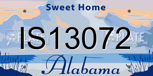 IS13072 Alabama License Plate