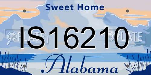 IS16210 Alabama License Plate