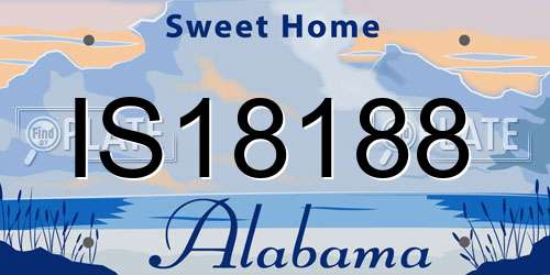 IS18188 Alabama License Plate