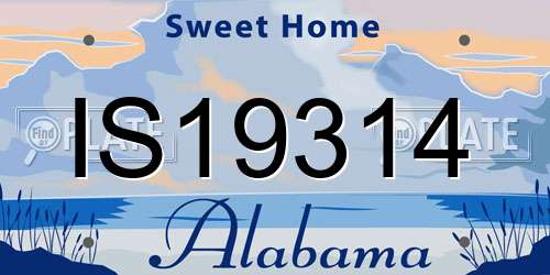 IS19314 Alabama License Plate