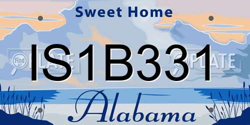 IS1B331 Alabama License Plate