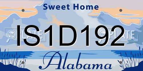 IS1D192 Alabama License Plate