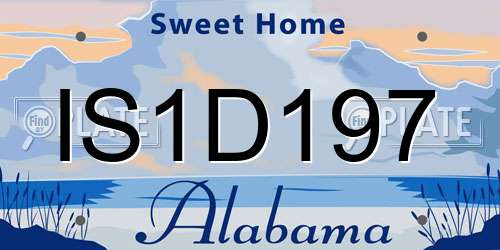 IS1D197 Alabama License Plate
