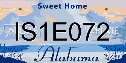 IS1E072 Alabama License Plate