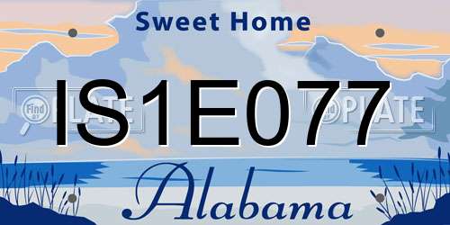 IS1E077 Alabama License Plate