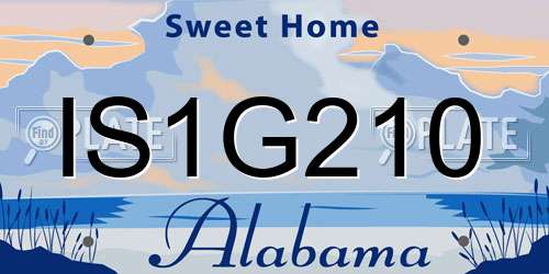IS1G210 Alabama License Plate