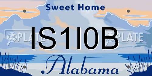 IS1I0B Alabama License Plate